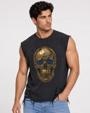 Vintage Skull Art T-Shirts with Washed Texture and Distressed Detail