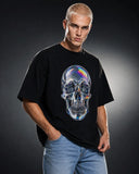 Boxy Skull Graphic Tees for Wide, Gallery-Like Artwork
