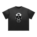 Chrome skull Halloween graphic T-shirt wearable art by Reverie Joy
