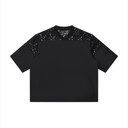 Unisex Lace Paneling V-Neck T-Shirt