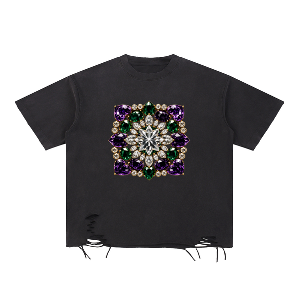 Snow Washed Raw-Hem T-Shirt