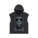 Snow Washed Boxy Hooded Tank Top