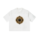 Unisex Lace Paneling V-Neck T-Shirt