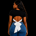 Ruby Garden — Slim-Fit Bow-Back Crop