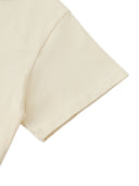 Off-Shoulder Rolled Hem Cotton T-Shirt